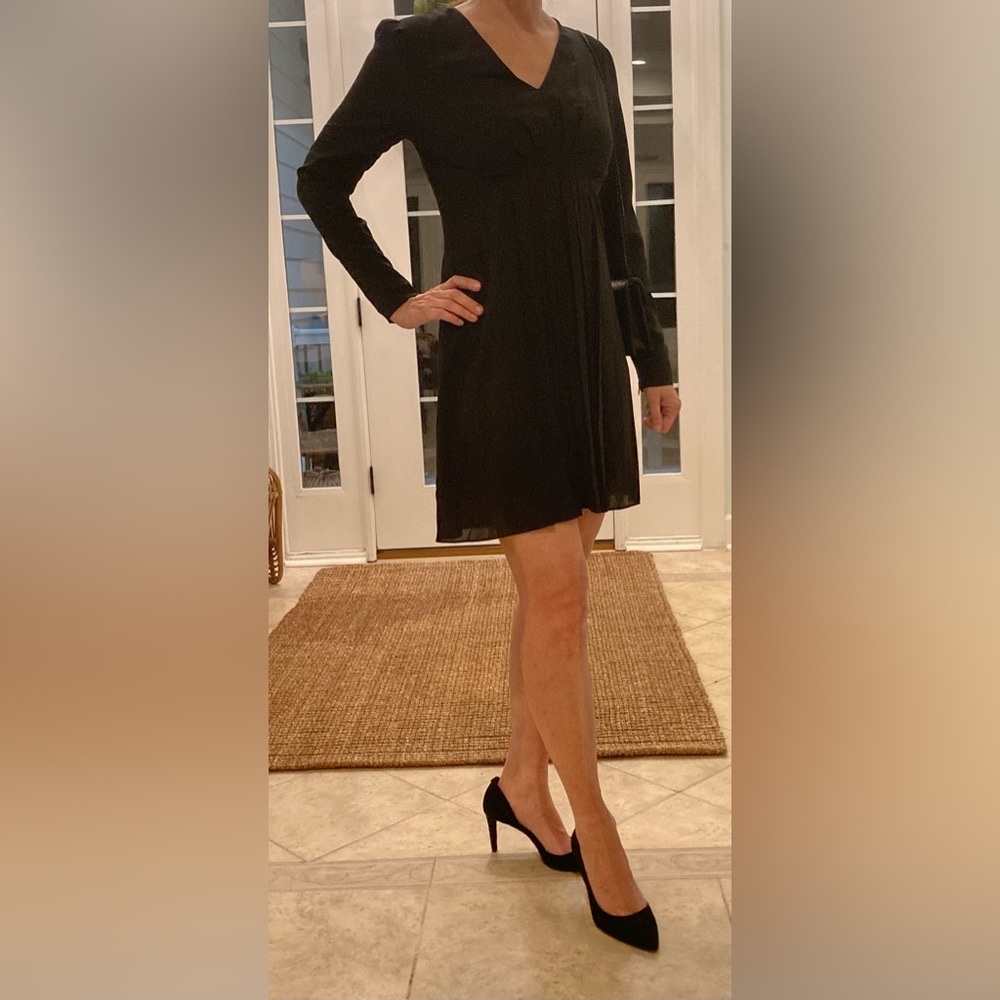 Saint Laurent Front Pleated Chiffon Dress NWT